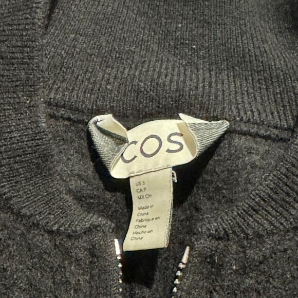 COS Womens Black Wool Bomber Jacket EUC Size Small - Picture 11 of 11